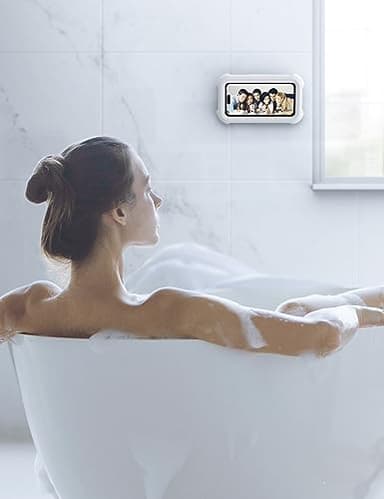 Lamicall Shower Phone Holder Waterproof - 480° Rotatable Retractable Adjustable Shower iPhone Case Holder, Bathroom Wall Phone Mount Stand Water Proof Anti Fog Case, Accessories for 4-7" Cellphones - Image 7