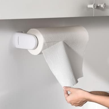 simpletome Paper Towel Holder ONE Hand Tear Adaptive Tension Arm Adjustable Length 9.4-11inch/24-28cm (White) - Image 7