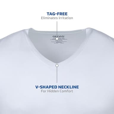 Gildan Men's V-Neck T-Shirts, Multipack, Style G1103, White (6-Pack), X-Large - Image 3