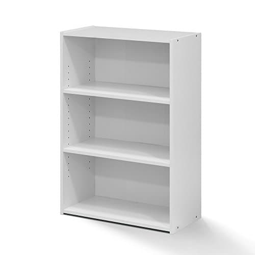 FURINNO Wright 3-Shelf Bookcase, Soft White - Image 1