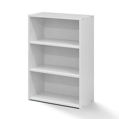 FURINNO Wright 3-Shelf Bookcase, Soft White - Image 1