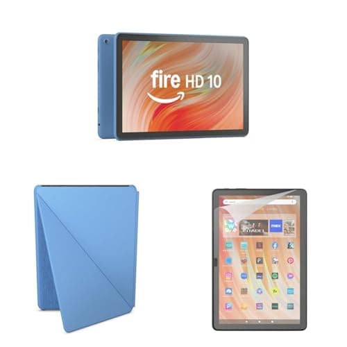 Amazon Fire HD 10 Convenience Bundle with Case and Screen Protector (32GB, Ocean) - Image 1