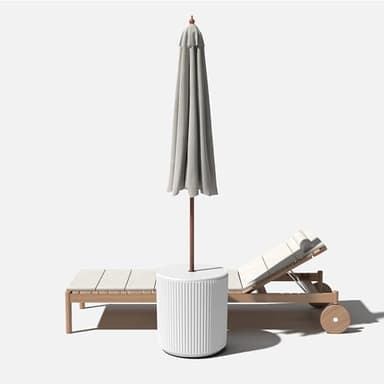 Veradek Umbrella Side Table - Outdoor Patio Table with Umbrella Hole for Porch/Patio | Durable Plastic-Stone Composite Material & Easy Assembly | Modern Coffee, Picnic or Poolside Table - Image 9