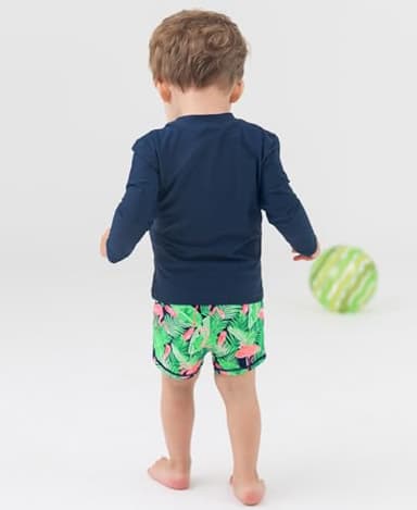 RUGGEDBUTTS Flamingo Frenzy Swim Shorties - 3-6m - Image 3