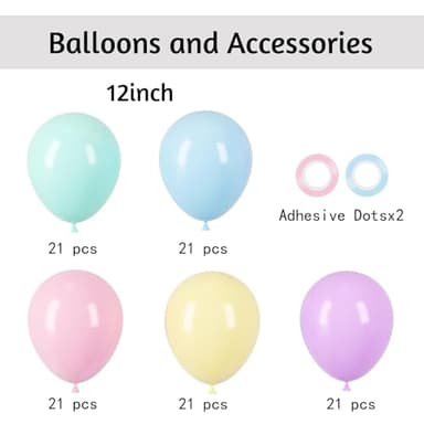Voircoloria 105pcs Pastel Balloons 12inch Party Latex Balloons for Birthday Easter Baby Shower Graduation Wedding Gender Reveal Anniversary Party Decorations - Image 2