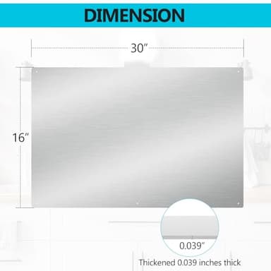 30" x 16" Thicken Heavy Range Hoods Stainless Steel Backsplash,Panel Splatter Guard for Stovetop,6 Pre Drilled Holes for Easy Installation,Keep the Walls Clean, Bright and Beautiful (30" x 16") - Image 2