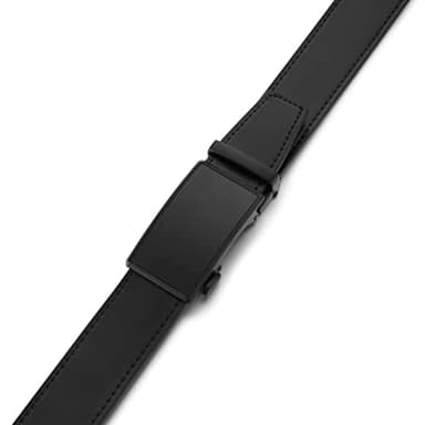 MILORDE Men's Genuine Leather Ratchet Belt (Essential Matte - Basic Black, 32" to 38" M807,115) - Image 7