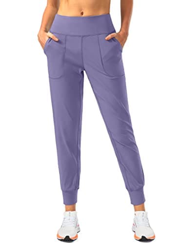 Soothfeel Women's Joggers with Zipper Pockets High Waisted Athletic Workout Yoga Pants Joggers for Women Dusty Purple - Image 1