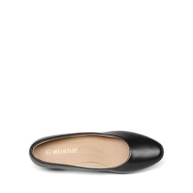 DREAM PAIRS Women's Mila Low Chunky Heel Pump Shoes,Size 8,Black/Pu,Mila - Image 4