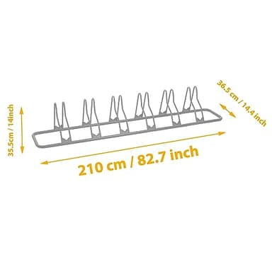 CyclingDeal Bicycle Floor Parking Rack Stand - for Mountain MTB Road Bike - Indoor Home Garage Storage - Classic 6 Bikes - Image 3