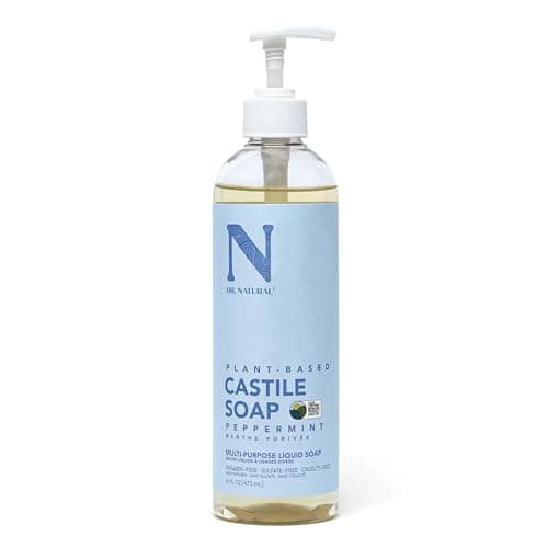 Dr. Natural Castile Liquid Soap - Multi-Use Body Wash, Shampoo and Face Wash - Hydrating Body Soap for Skin, Hair, Pets and Home - Peppermint - 16 oz - Image 1