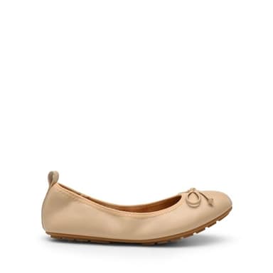 DREAM PAIRS Women's Flats, Foldable Ballet Flats for Women, Bowknot Round Toe Comfort Light Weight Slip-On Dress Shoes Nude Size 8 SDFA2409W - Image 2