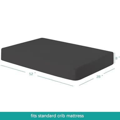 Biloban Crib Sheets Fitted, 2 Pack Crib Sheet Fits for Standard Crib Mattress, Neutral Toddler Bed Sheets for Baby Boys and Girl, Black, 52”X 28” - Image 3