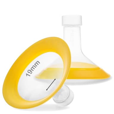 Nenesupply 19mm Oval Flanges Compatible with Medela Breast Pump Parts Replace 19mm Medela Flange Accessories. Work with Pump in Style Parts Symphony Parts Swing Maxi Harmony and Personalfit Flex - Image 1