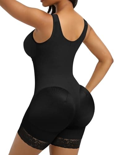 SHAPERX Women's Fajas Colombianas Tummy Control Shapewear Postpartum Full Body Shaper Butt Lifter Bodysuit (No Padding), SZ7302-Black-M - Image 2
