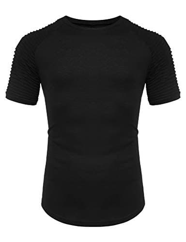 COOFANDY Men's Gym Shirts Workout Muscle Tee Short Sleeve Hipster Hip Hop T Shirts Black XXL - Image 2