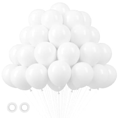 Voircoloria 105pcs White Balloons 12inch Party Balloons for Birthday Baby Shower Graduation Wedding Anniversary Party Decorations - Image 1