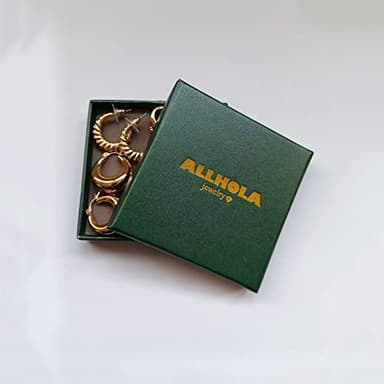 6 Pairs 14K Gold Plated Hoop Earrings for Women Lightweight Chunky Hoop Earrings Multipack Hypoallergenic, Thick Open Twisted Huggie Hoops Earring Set Jewelry for Gifts. (Gold) - Image 7