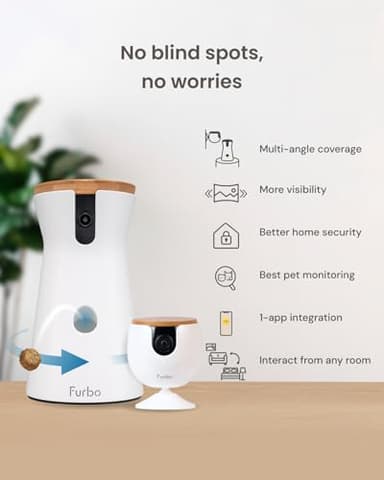 Furbo 360° Dog Camera + Mini (2-Camera Bundle Nanny Pro Subscription): Dog Safety & Home Security Alerts, Pet Camera with Speaker, Phone App & Night Vision (New Subscription Needed at Setup) - Image 7