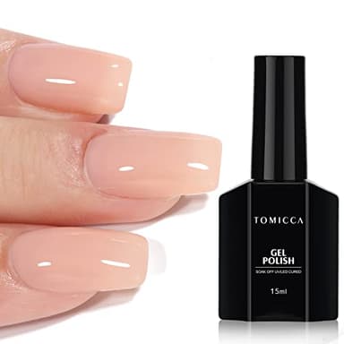 TOMICCA Nude Gel Nail Polish, 15ml Jelly Gel Polish, Translucent Quick Dry, Soak Off UV Neutral Light Gel Polish Colors Long Lasting Nail Art Manicure - Image 1