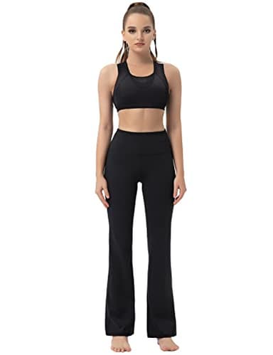 BUBBLELIME 29"/31"/33"/35"/37" Women's High Waist Bootcut Yoga Pants - 75% Nylon, 25% Spandex_Black XL-31 Inseam - Image 2