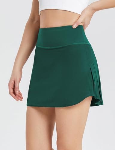 baleaf Pleated Tennis Skirt Skorts Skirts for Woman High Waisted Lightweight Athletic Golf Workout with Shorts Pockets Green XX-Large - Image 2