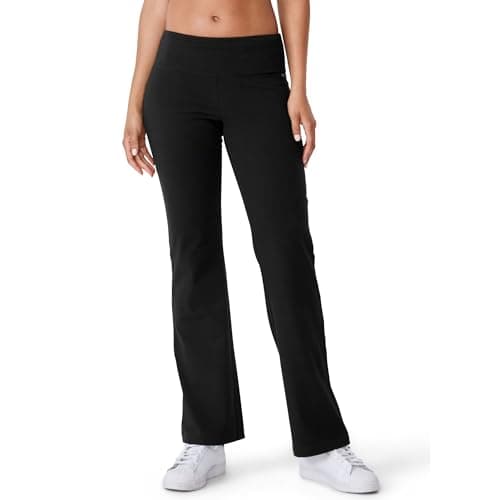 Jockey Women's Activewear Cotton Stretch Slim Bootleg Pant, Black, 3XL - Image 1