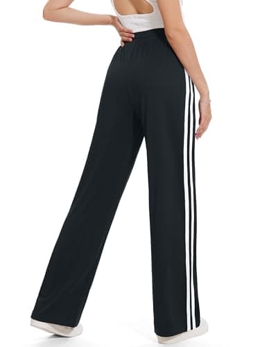 Tapata Women's 30" Inseam Regular Track Pants Loose Straight Leg Jogging Sweatpants Warm-Up Sports Athletic Running, Black, XXL - Image 2