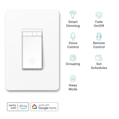 Kasa Smart Dimmer Switch HS220P3, Single Pole, Needs Neutral Wire, 2.4GHz Wi-Fi Light Switch Works with Alexa and Google Home, UL Certified,, No Hub Required, 3-Pack - Image 2