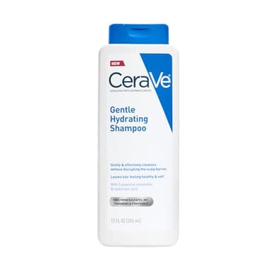 CeraVe Gentle Hydrating Shampoo, With Ceramides, Niacinamide & Hyaluronic Acid For Soft, Healthy Looking Hair & Scalp, Sulfate Free & Color Safe Shampoo, For All Hair Types, 12 Oz - Image 1