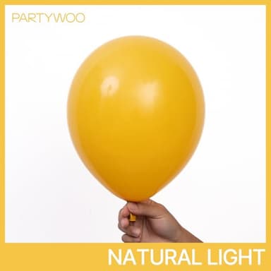 PartyWoo Mustard Yellow Balloons 101 pcs 12 Inch Fall Color Yellow Latex Helium Balloons for Graduation Thanksgiving Baby Shower Little Cutie Birthday Party Decorations Yellow-F57 - Image 2