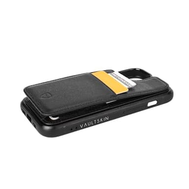 Vaultskin for iPhone 15 Case - Slim Leather Case with Card Holder, Magnetic Closure and Drop Protection, Stylish Wallet Case for iPhone 15, Ideal Gift (Eton, Black) - Image 2