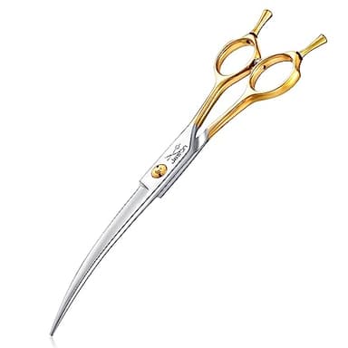 JASON 7.5 Inch Curved Scissors for Dog Grooming Professional Downward Curved Pet Face Trimming Shears with Symmetric Handle Sharp Comfortable - Image 1