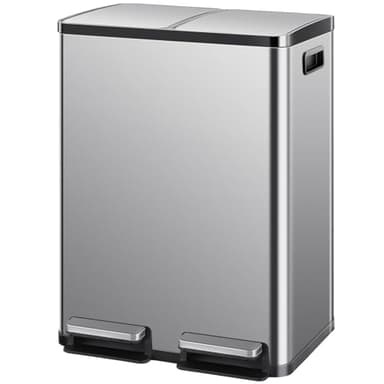 DUMOS Dual Compartment Trash Can, 2 x 8 Gallon Recycling Bin with Soft-Close Foot Pedal, Kitchen Garbage Can with Removable Inner Buckets, Fingerprint-Resistant, Space-Saving Waste Sorter - Image 7