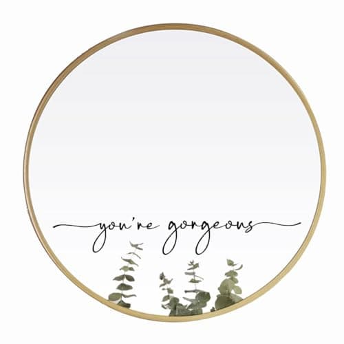 You're Gorgeous Mirror Decal, Black Vinyl Positive Affirmation Quote Sticker, 16x2.2 Inch Wall Decor for Beauty Salons, Hair Salons, and Bathrooms