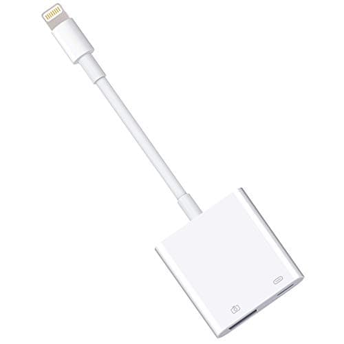 Lightning to USB3 Camera Adapter with Charging Port, Lightning Female USB OTG Cable Adapter for Select iPhone,iPad Models Support Connect Camera, Card Reader, USB Flash Drive, MIDI Keyboard (WHITE) - Image 1