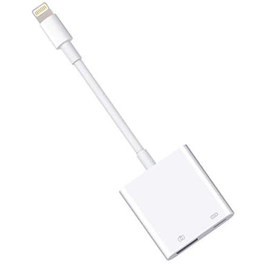 Lightning to USB3 Camera Adapter with Charging Port, Lightning Female USB OTG Cable Adapter for Select iPhone,iPad Models Support Connect Camera, Card Reader, USB Flash Drive, MIDI Keyboard (WHITE) - Image 1