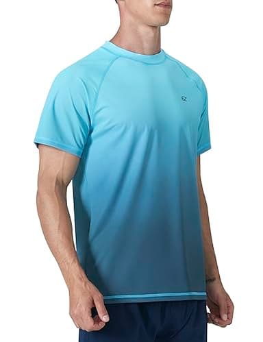 Men's Swim Shirts Rash Guard UPF 50+ UV Sun Protection T-Shirt Quick Dry Fishing Beach T Shirts Short Sleeve - Image 2