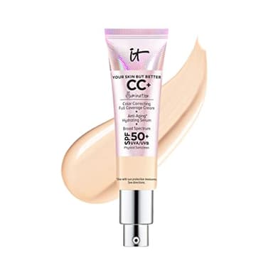 IT Cosmetics CC+ Cream Illumination (Light) - Radiant Full Coverage Foundation With SPF 50+, Color Corrector & Hydrating Anti-Aging Serum, Hydrolyzed Collagen + Peptides - 1.08 fl oz - Image 1