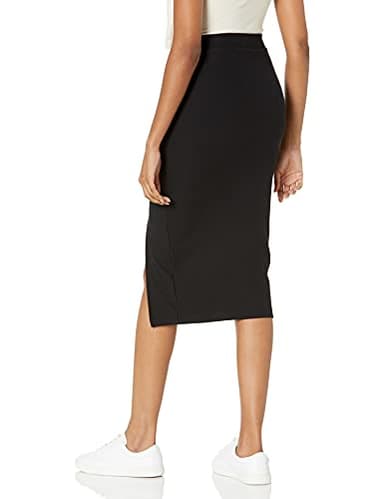 The Drop Women's Veronique High Waist Slit Skirt Skirt, -Black, L - Image 2