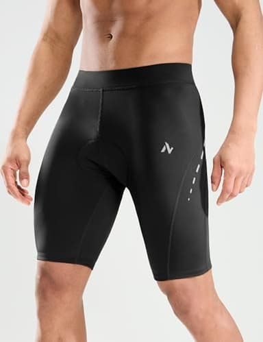 Nepest Men's Bike Shorts 4D Padded Cycling Road Biking Riding Biker Bicycle Mountain Cycle Shorts Zipper Pockets Black,L - Image 2