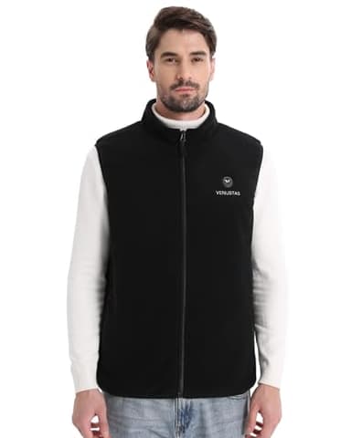 Venustas Men's Fleece Heated Vest with Battery, Lightweight Insulated Electric Vest - Image 3