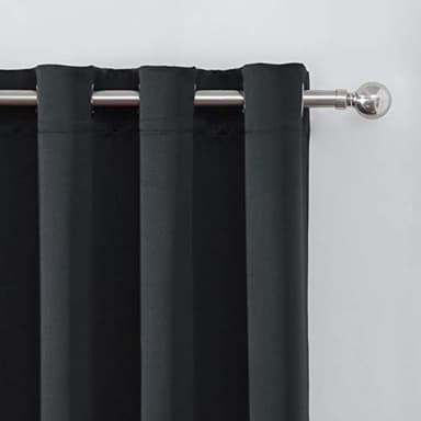 LEMOMO Blackout Curtains 52 x 108 inch/Black Curtains Set of 2 Panels/Thermal Insulated Room Darkening Bedroom Curtains - Image 6