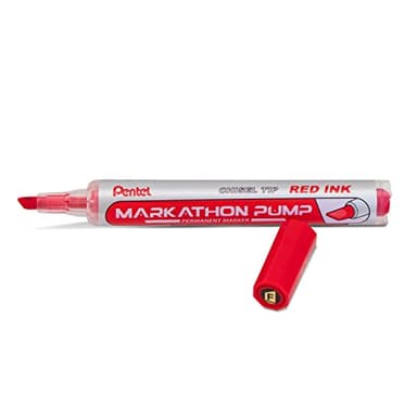 Pentel Markathon Pump Permanent Marker, Chisel Tip, Assorted Colors, 4 Pack (NLF60XBP4M) - Image 4