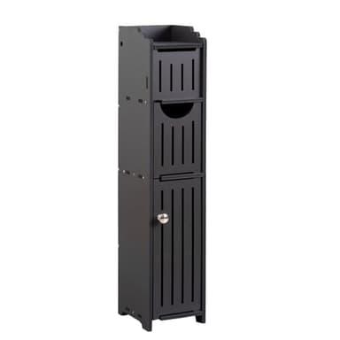 AOJEZOR Bathroom Storage Cabinet: Small Bathroom Storage Cabinet - Toilet Paper Holder Fit for Mega Roll,Black - Image 6