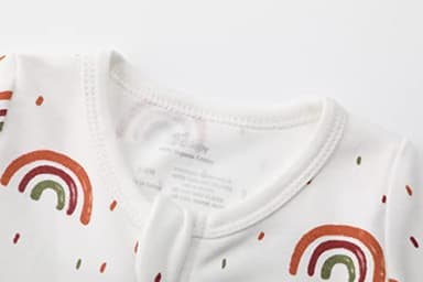 O2 BABY Baby Boys Girls Organic Cotton Zip Front Sleeper Pajamas, Footed Sleep 'n Play（12-18 Months, Rainbow & Orange） - Image 4