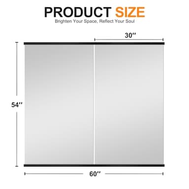 Delma Home Gym Mirror, 54''x30''x2PCS, Large Full Body Glass for Yoga, Frameless Wall Mounted, for Garage, Bedroom, Bathroom (Glass - 54'' x 30'' - 2PCS) - Image 2