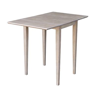 IC International Concepts, Solid Wood Small Drop Leaf Dining Table, Solid Real Wood, Sturdy Parawood,36 X 22 X 29, Minimum Assembly, Washed Gray Taupe - Image 7