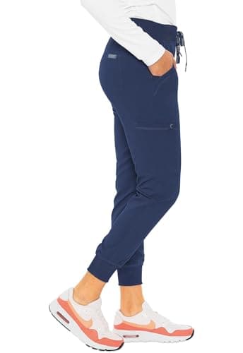 Med Couture Scrub Pants for Women Jogger Pant with 5 Pockets, Lightweight, Ultra Soft, 2-Way Stretch Fabric - MC7710, XL, Navy - Image 4