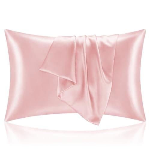 BEDELITE Satin Pillowcase for Hair and Skin, Super Soft and Cooling Similar to Silk Pillow Cases 2 Pack with Envelope Closure, Gift for Women Men(20"x26" Standard Size, Pink) - Image 1